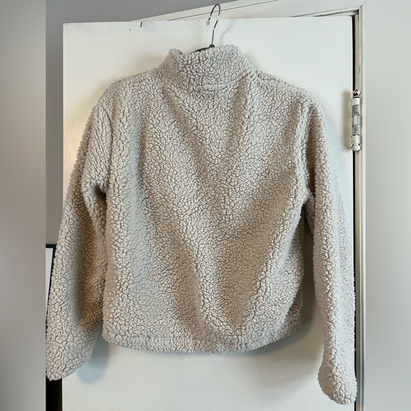 Wallflower Ivory Sherpa Fleece 1/2 Zip Pullover - Picture 2 of 3